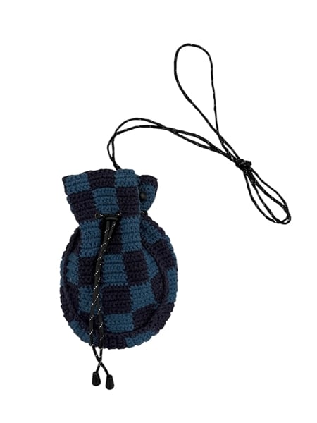 MacMahon Knitting Mills /マクマホンニッティングミルズ/Pochette - Checker NAVY FREE