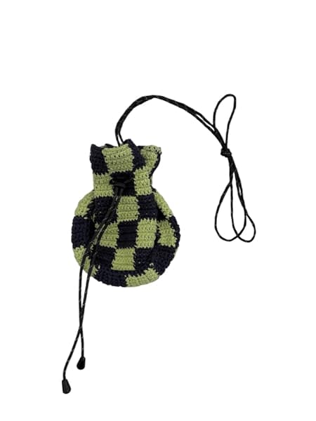 MacMahon Knitting Mills /マクマホンニッティングミルズ/Pochette - Checker GREEN FREE