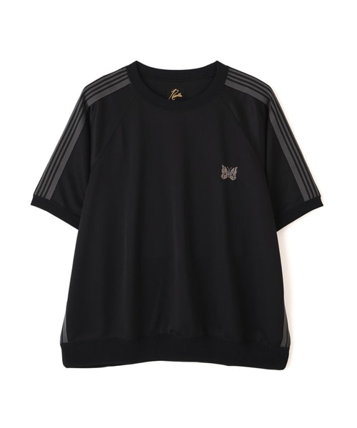 Needles×BEAVER/ニードルズ×ビーバー/別注Track S/S Crew Neck Shirt-Poly Smooth　26SSモデル BLACK S
