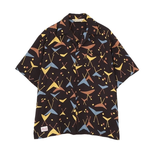 Schott×PJ/ショット×パイナップルジュース/ATOMIC RAYON SHIRT/アトミック レーヨンシャツ ブラック M