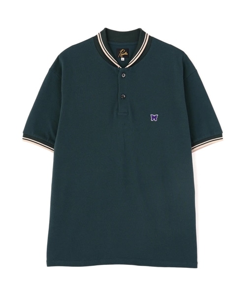 NEEDLES×BEAVER/ニードルズ×ビーバー/別注Shawl Collar S/S Polo - Cotton Pique ポロシャツ　-GREEN- GREEN S