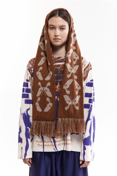 P.A.M.(Perks And Mini)/パム(パークスアンドミニ)/KALEIDOSCOPE BONNET SCARF スカーフ　マフラー BROWN OS