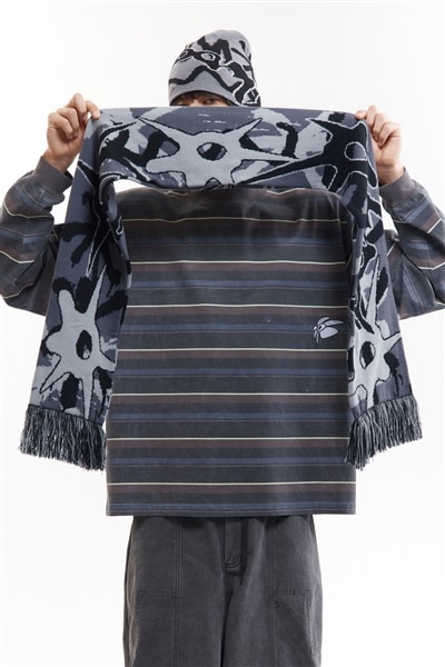 P.A.M.(Perks And Mini)/パム(パークスアンドミニ)/MULTI SHOT URCHIN BONNET SCARF  スカーフ　マフラー GREY OS