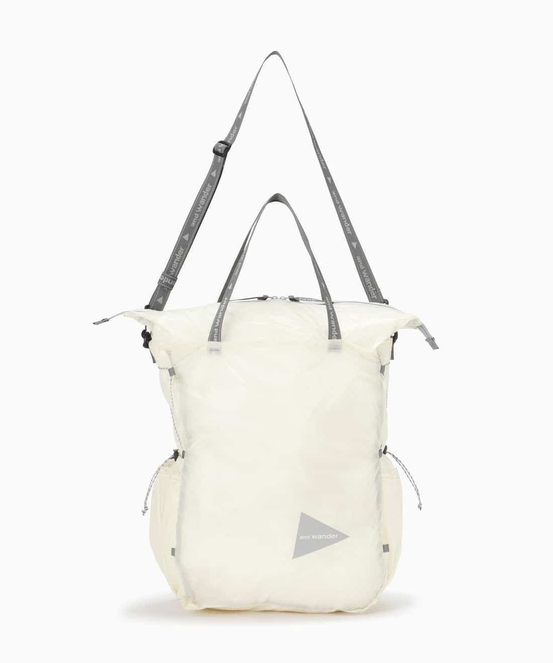 and wander/アンドワンダー/sil tote bag/シルトートバッグ ホワイト FREE