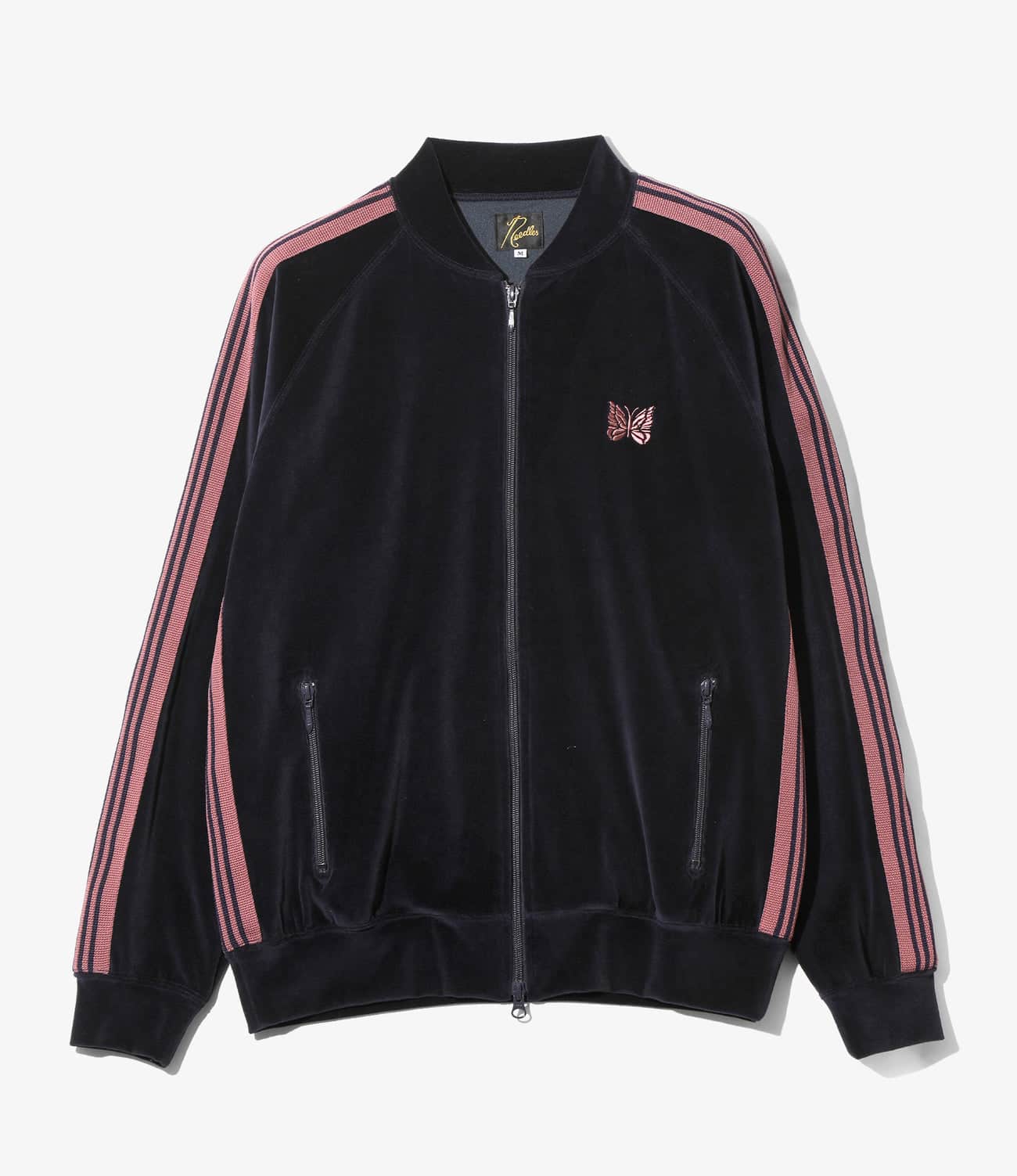 NEEDLES/ニードルズ/RIB COLLAR TRACK JACKET - C/PE VELOUR リブカラートラックジャケットベロア NAVY M