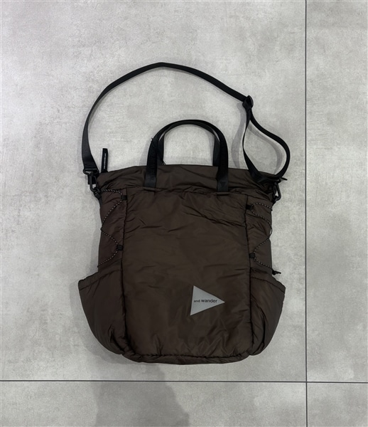 and wander/アンドワンダー/puffer mini ripstop tote bag パファーミニリップストップトートバッグ ブラウン FREE