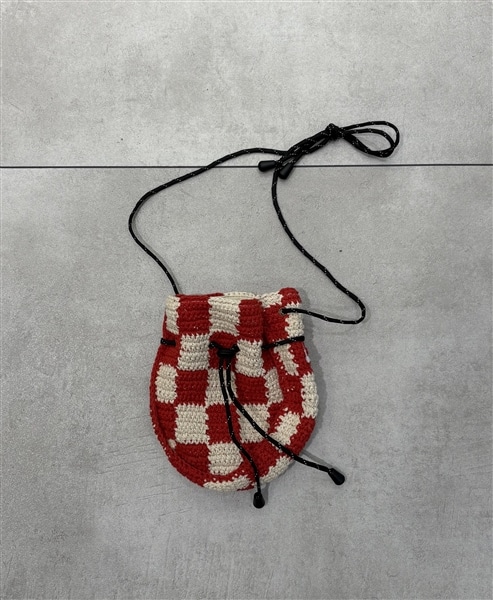 MacMahon Knitting Mills /マクマホンニッティングミルズ/Pochette - Checker RED FREE