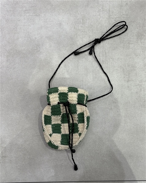 MacMahon Knitting Mills /マクマホンニッティングミルズ/Pochette - Checker GREEN FREE