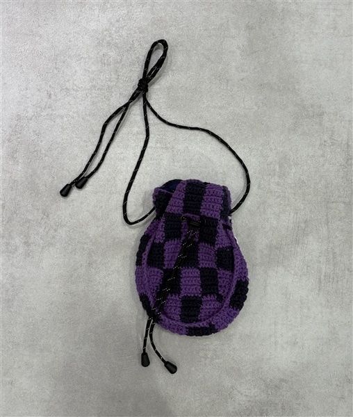 MacMahon Knitting Mills /マクマホンニッティングミルズ/Pochette - Checker PURPLE FREE