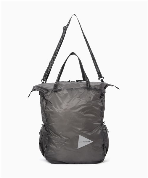 and wander/アンドワンダー/sil tote bag/シルトートバッグ グレー FREE