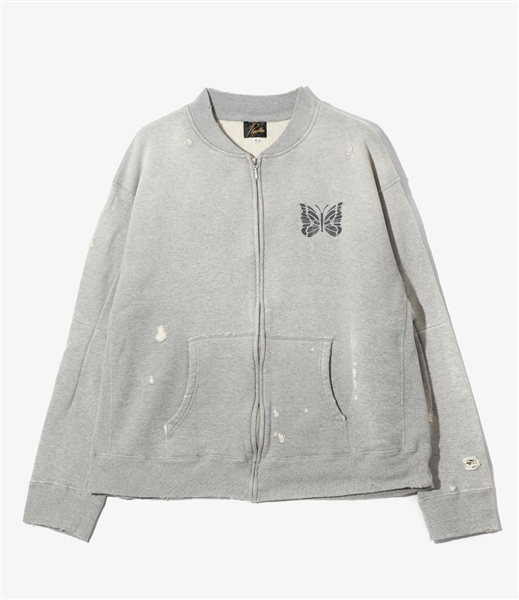 NEEDLES/ニードルズ/DECONSTRUCTED ZIPPED SWEAT ジップドスウェット H.GRAY M