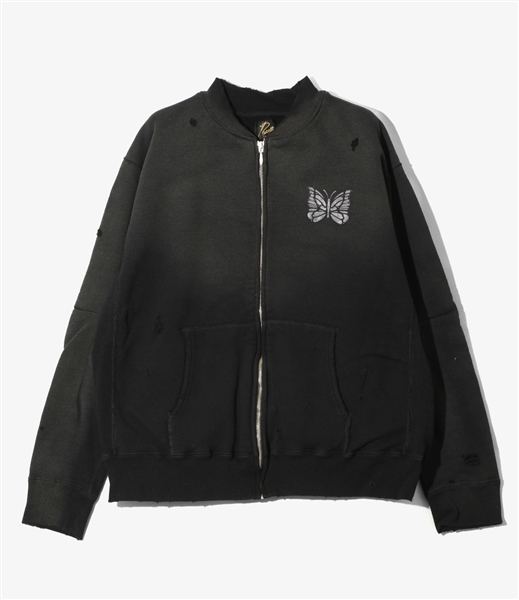 NEEDLES/ニードルズ/DECONSTRUCTED ZIPPED SWEAT ジップドスウェット BLACK M