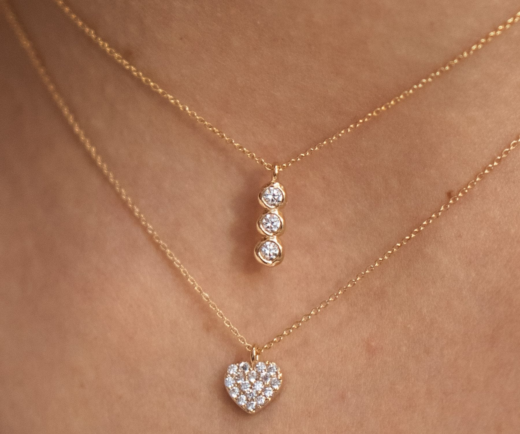 3 DIAMS　ネックレス ゴールド FREE