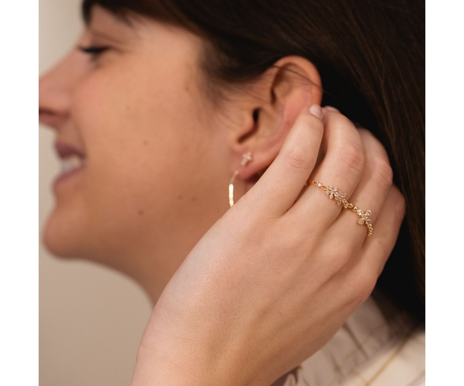 FEUILLE STRASS　リング