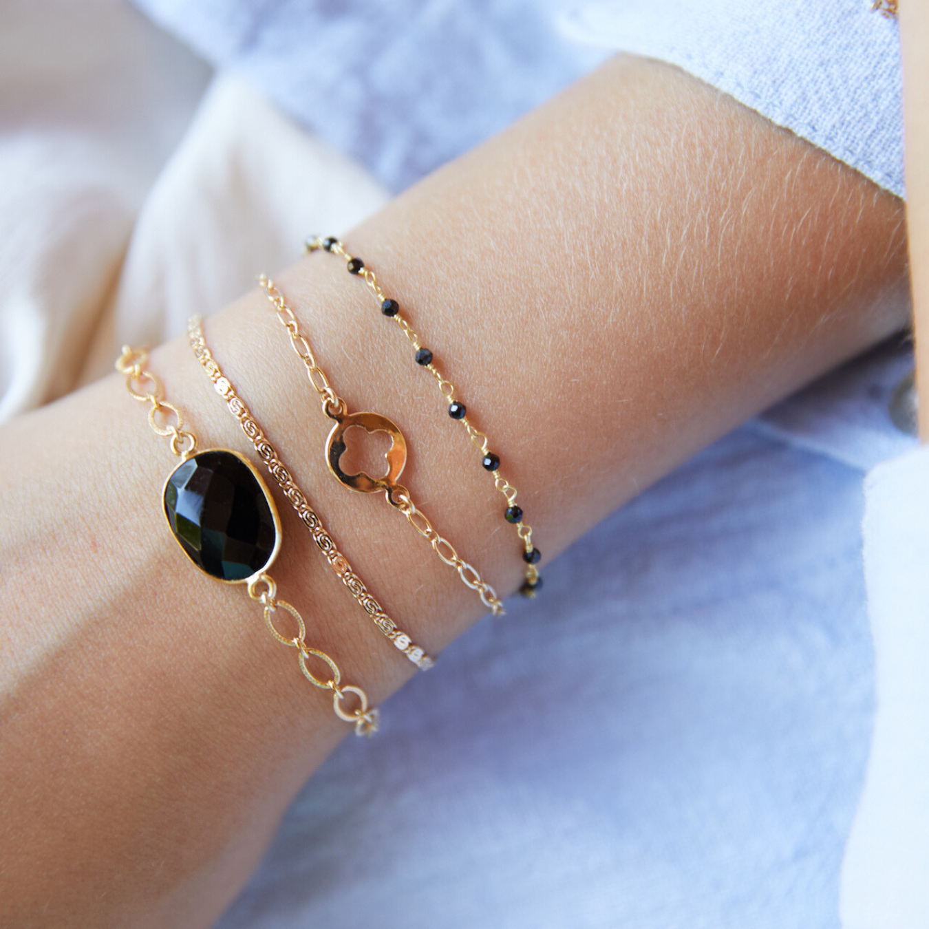 PIERRE Quartz noir ブレスレット ノアール Free