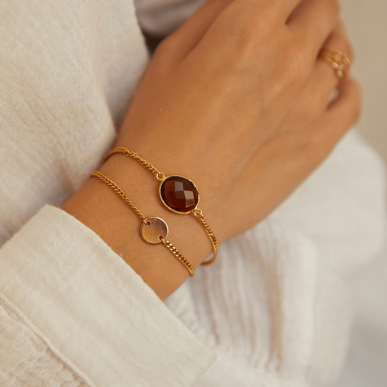 DOUBLE PIERRE ブレスレット マロン Free