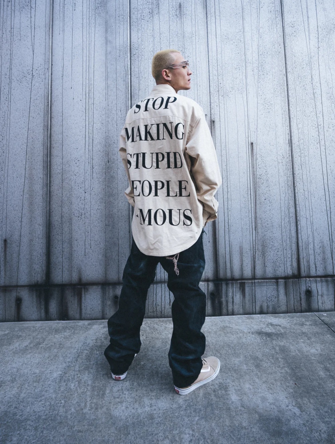 CVTVLIST/カタリスト/STUPID PEOPLE EMBROIDERY SHIRT【ベージュ】(1 