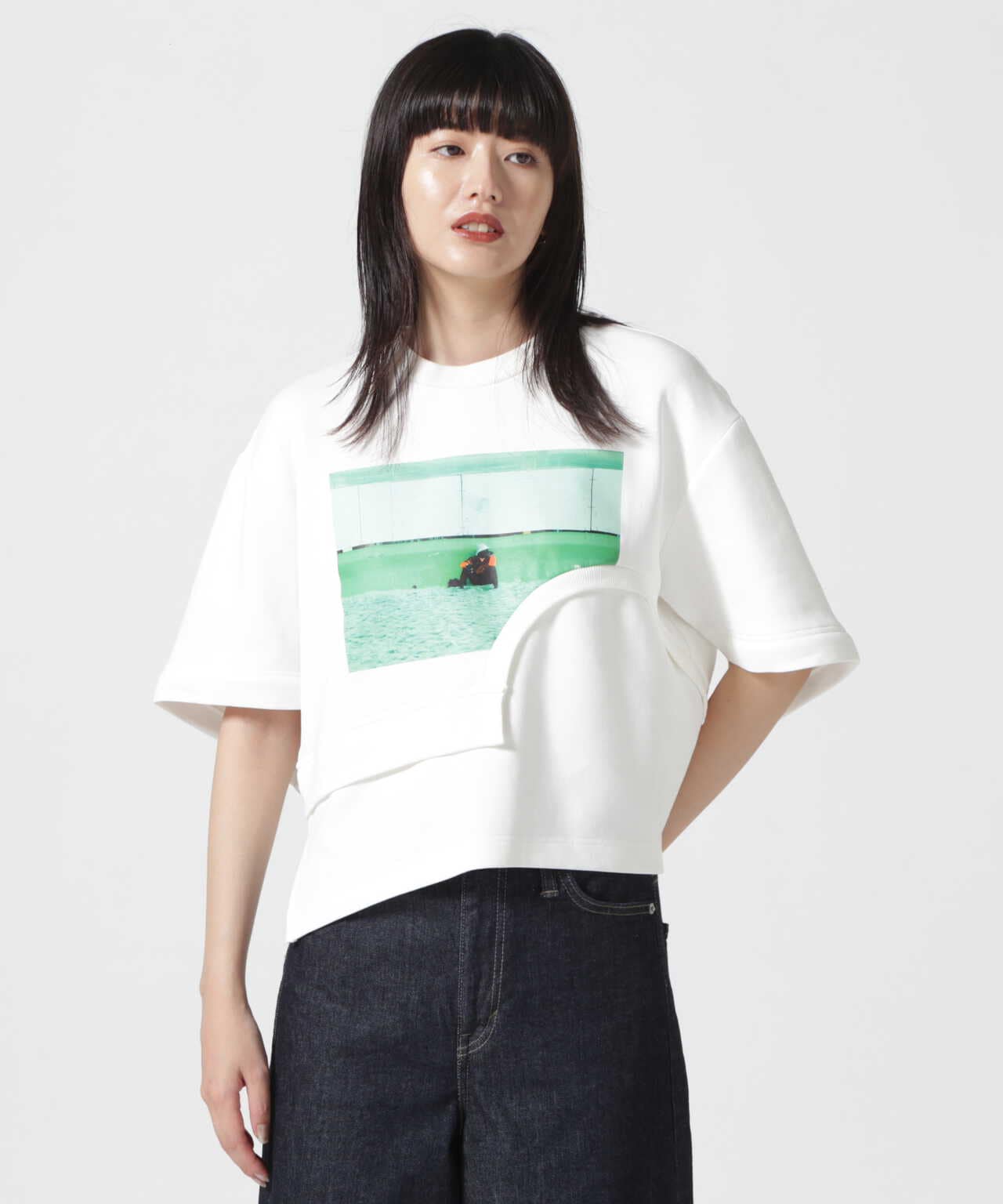 AULA AILA/アウラアイラ/別注セパレートスリーブＴシャツ(0 White