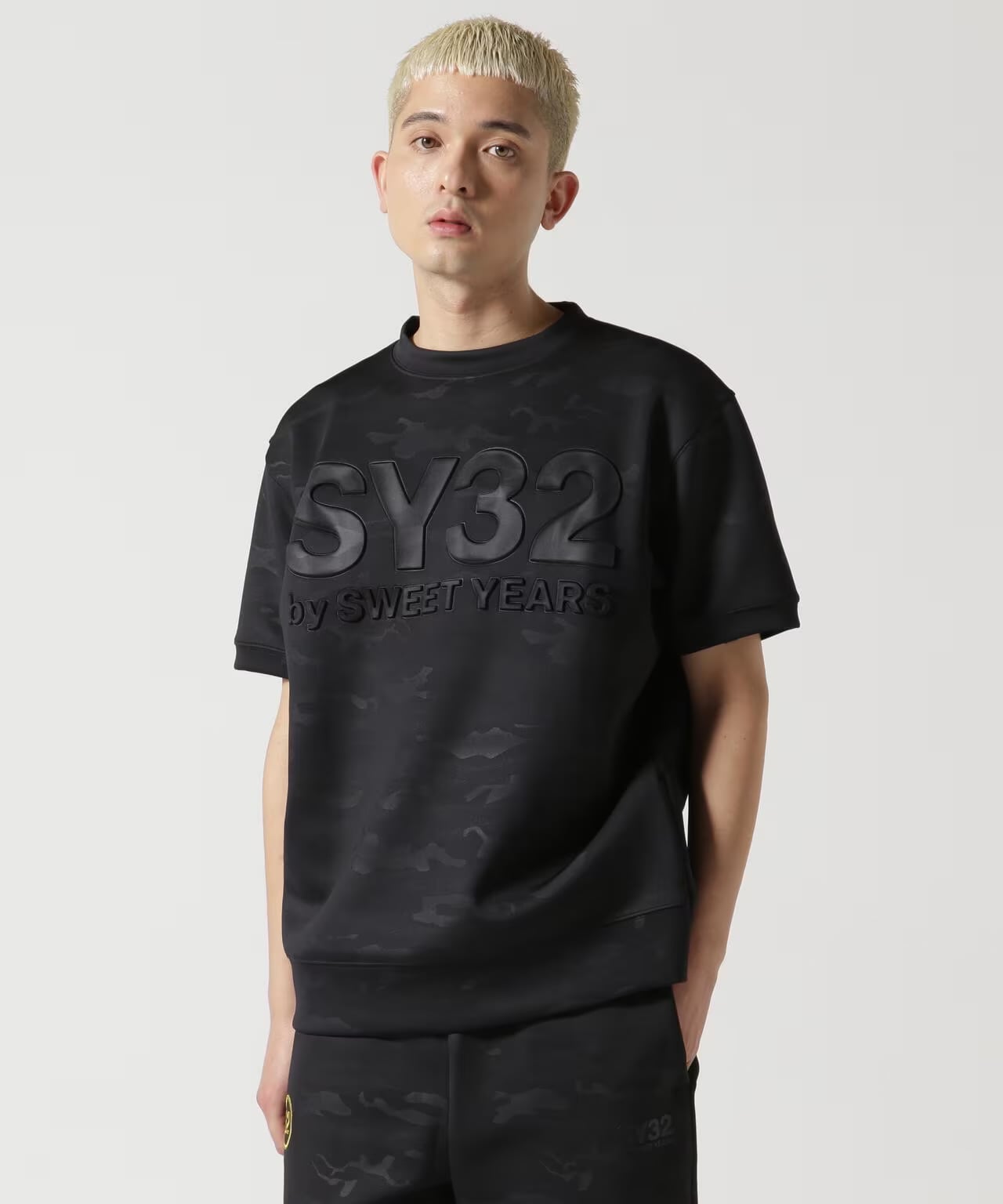 SY32 by SWEET YEARS/DOUBLE KNIT EMBOSS LOGO TEE