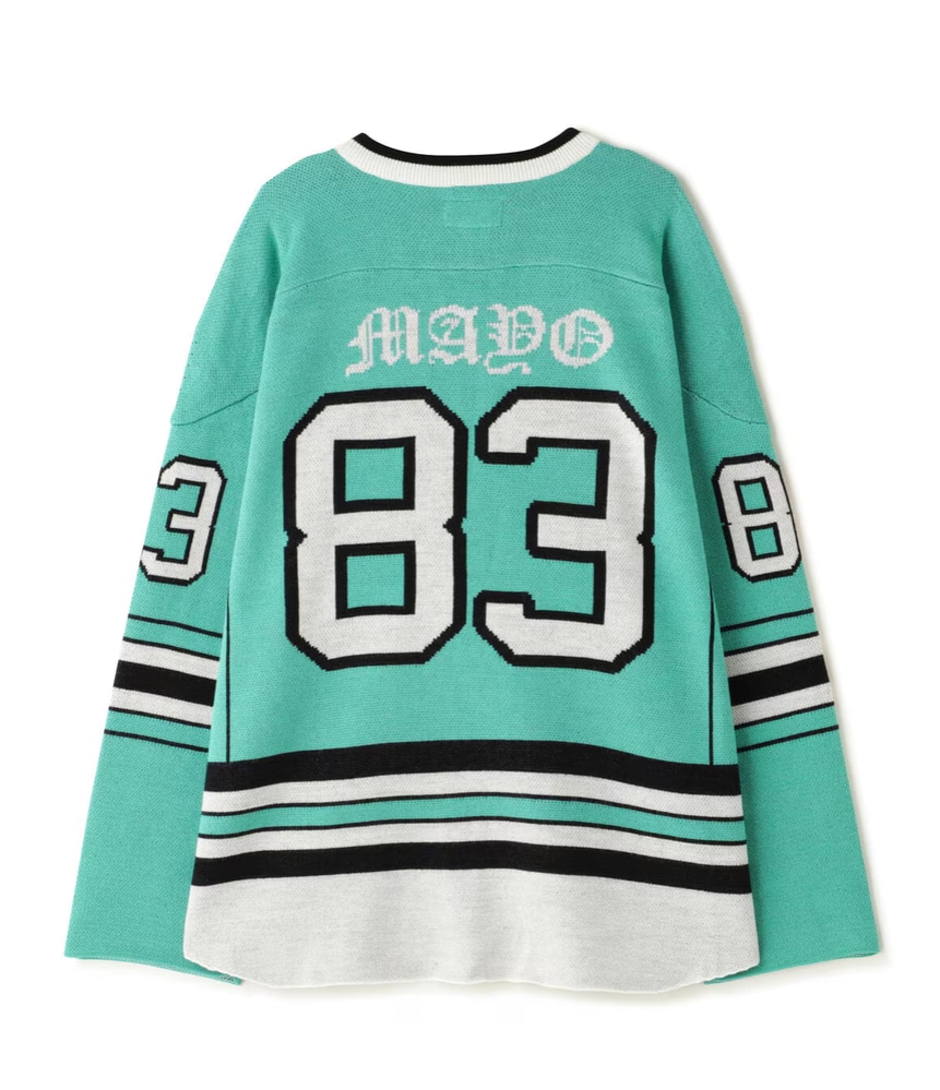 MAYO/メイヨー/KNIT GAME SHIRT【ブルー】(FREE ブルー