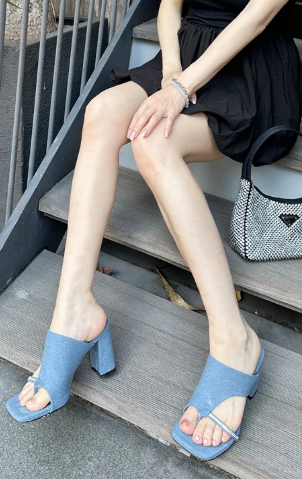 MIRROR9/ミラーナイン/Twinkle strap sandal/2color【BLUE】
