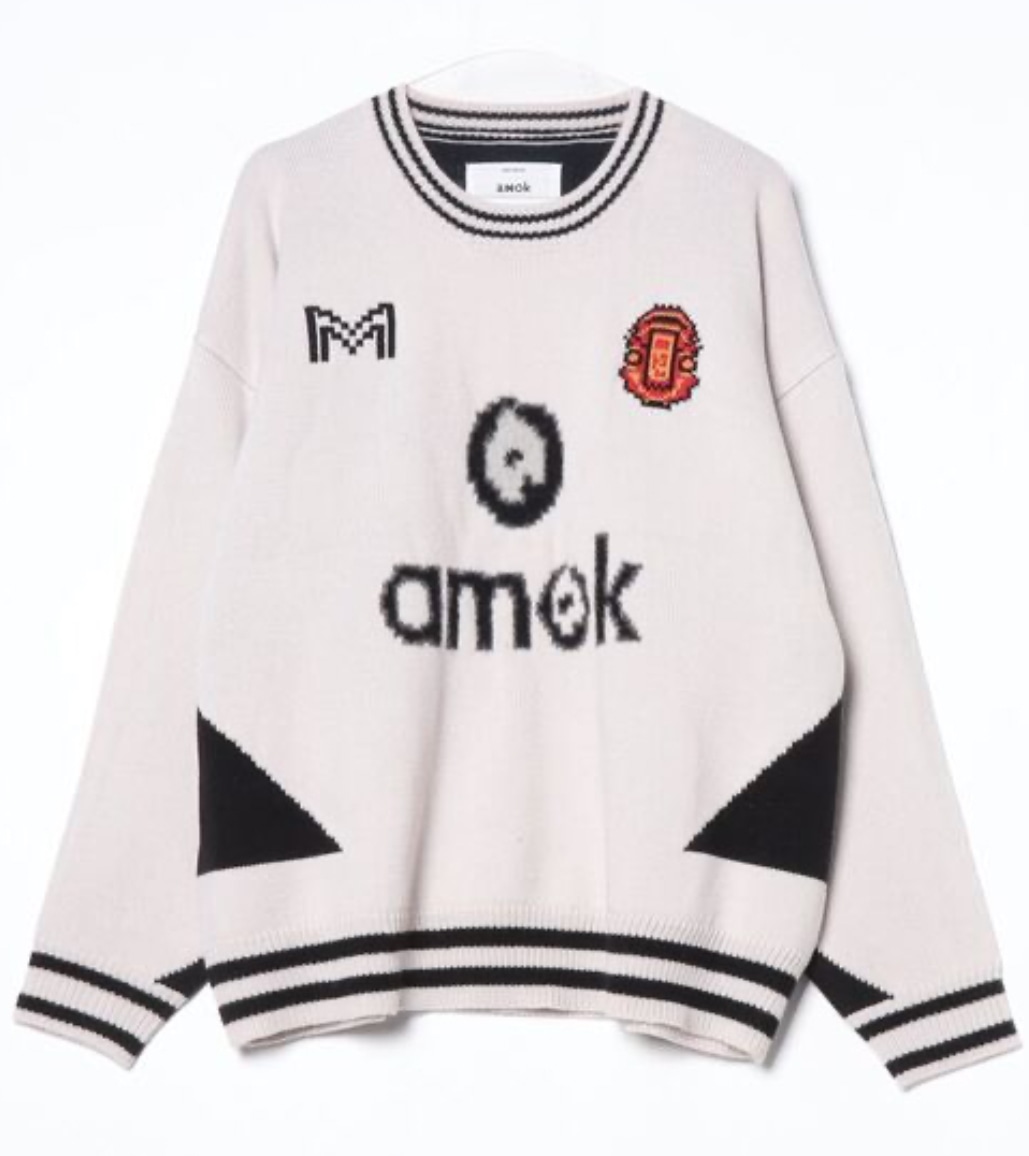 amok /アモク/別注GAME KNIT【ホワイト】(M white)｜ ロイヤル 