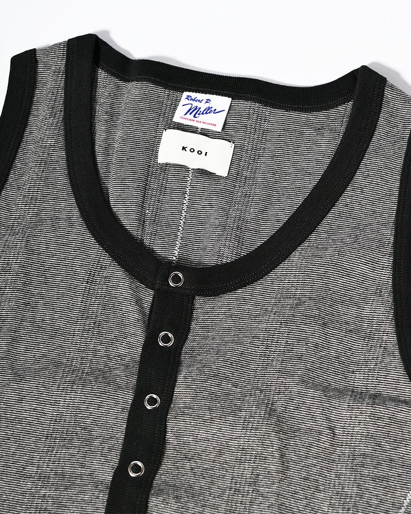Robert P. Miller×KOOI  STITCH PANEL RIBBED TANKTOP -GRAY- GRAY 1