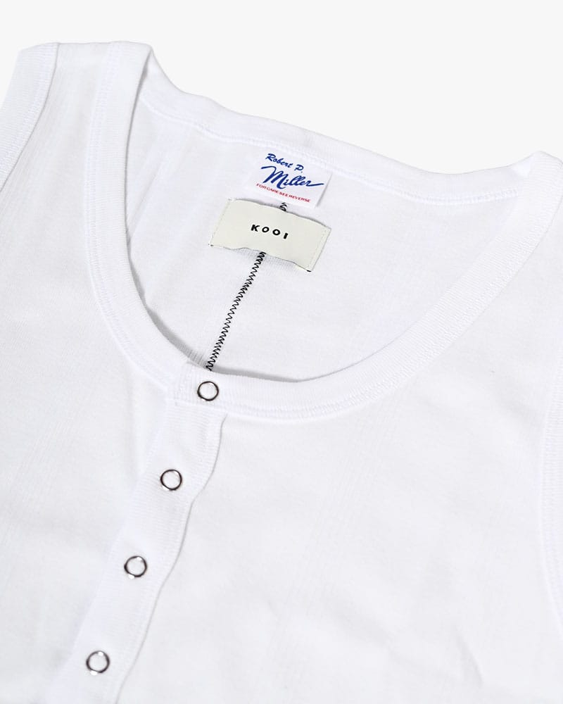 Robert P. Miller×KOOI  STITCH PANEL RIBBED TANKTOP -WHITE- WHITE 1