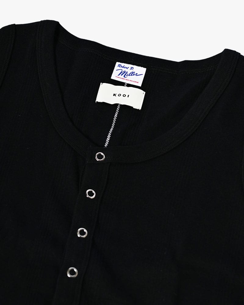Robert P. Miller×KOOI  STITCH PANEL RIBBED TANKTOP -BLACK- BLACK 1