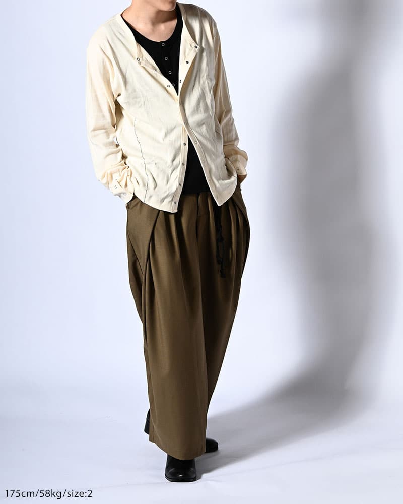 Robert P. Miller×KOOI  STITCH PANEL RIBBED CARDIGAN -IVORY- IVORY 1