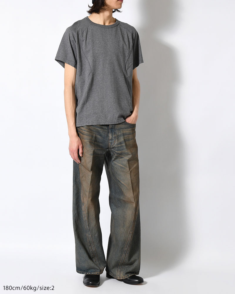 NVRFRGT  3D TWISTED WIDE LEG JEANS -MUD FADED INDIGO- MUD FADED INDIGO 1