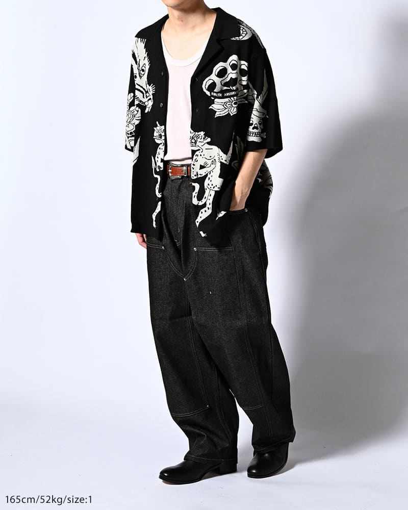 HIGH-GATE  OUTLAW KNIT SHIRT -BLACK- BLACK 1
