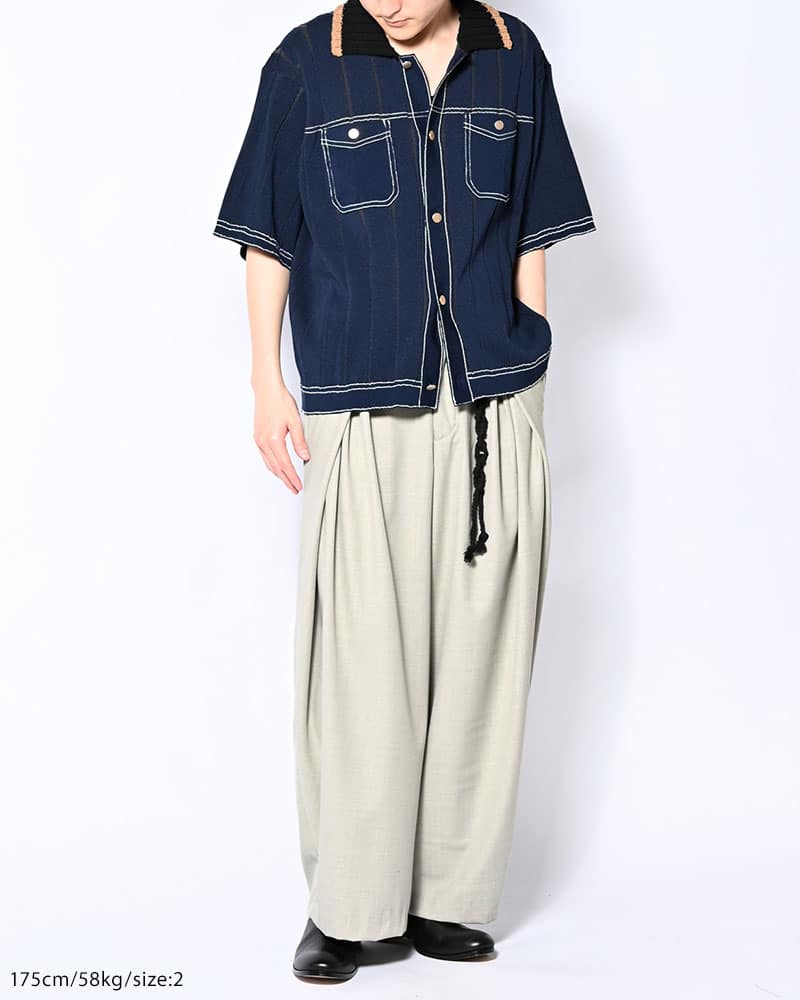 KOOI  CLASSIC RIB KNIT SHIRT -NAVY- NAVY 1