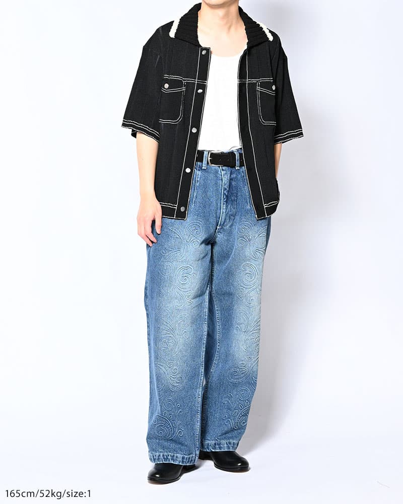 KOOI  CLASSIC RIB KNIT SHIRT -BLACK- BLACK 1