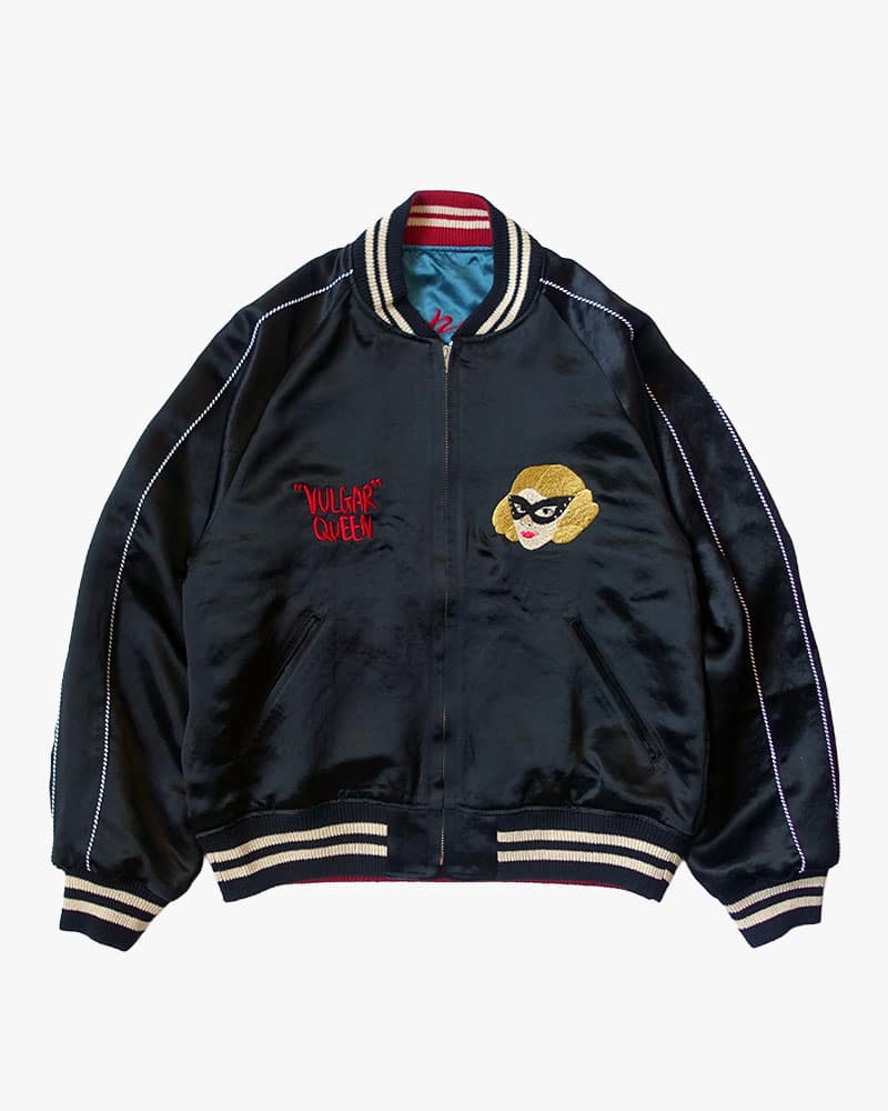 A PUZZLING HOME  F**KING SKULLS SOUVENIR JACKET -BLUE- BLUE 3