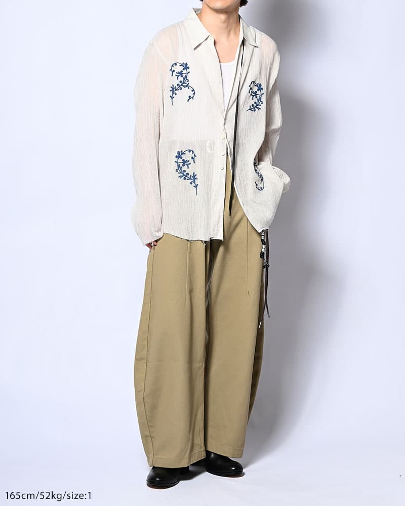 KOOI  HOLDER CURVE PANTS -BEIGE- BEIGE 1