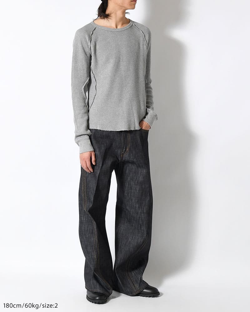 NVRFRGT  3D TWISTED WIDE LEG JEANS -RAW INDIGO- RAW INDIGO 1