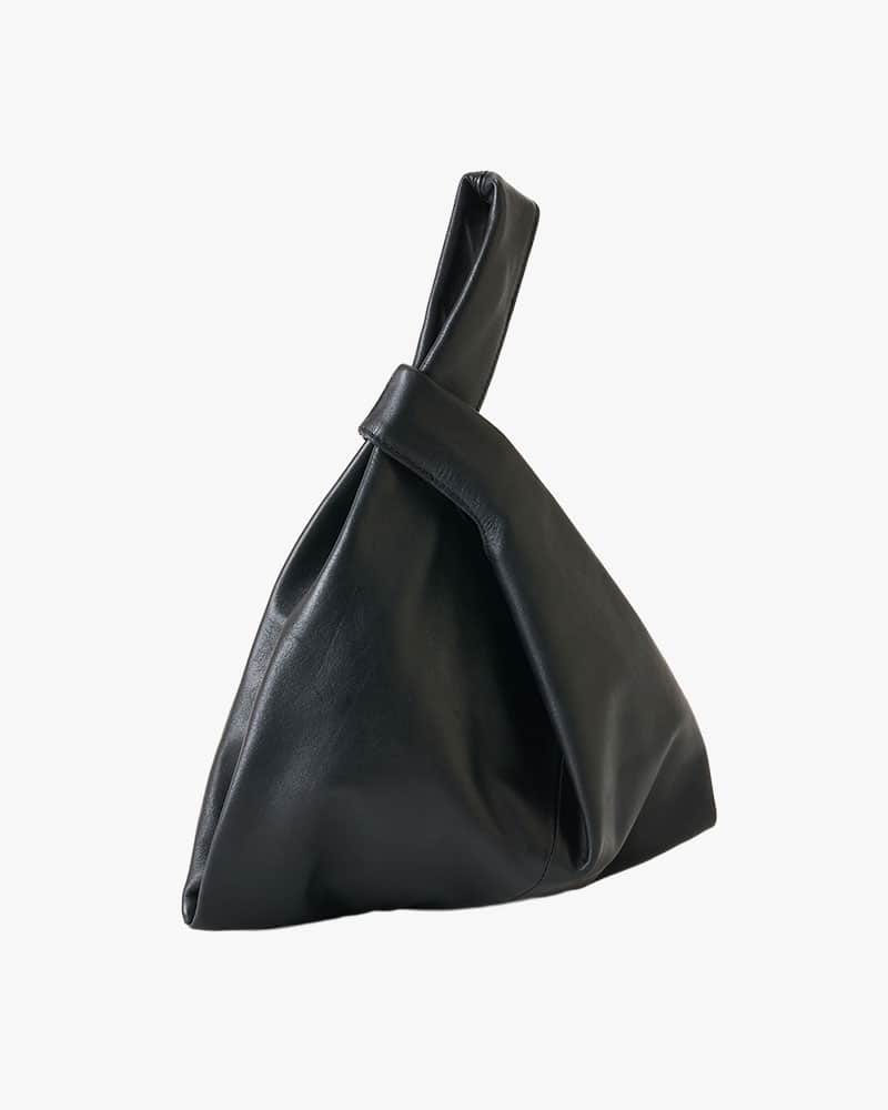 ONE.  SHOPPING LEATHER HAND BAG -BLACK- BLACK ONE SIZE