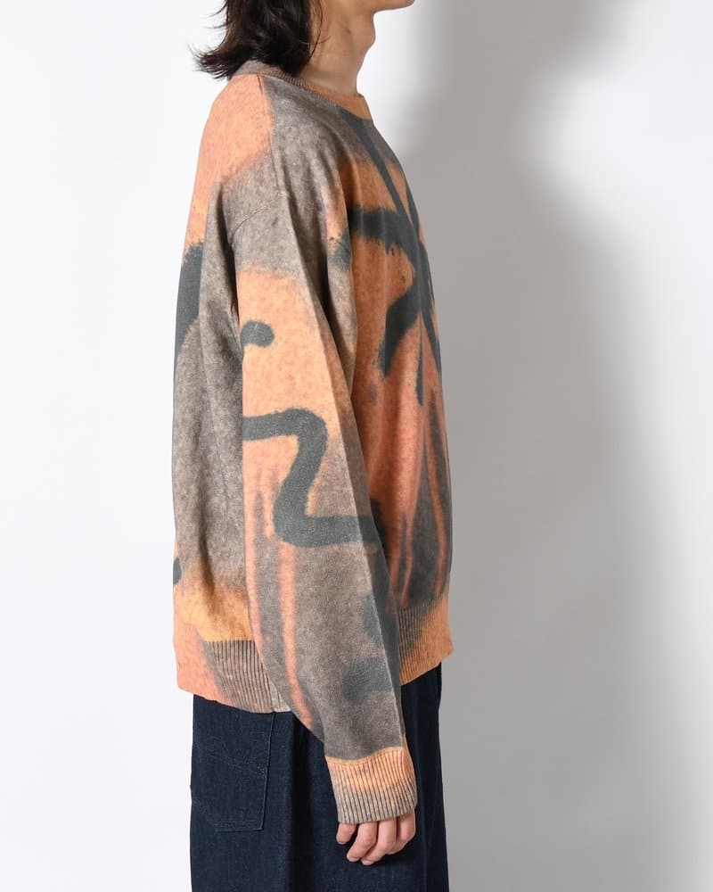 Perks And Mini  GETTING OVER PRINTED KNIT CREWNECK -MULTI- MULTI L