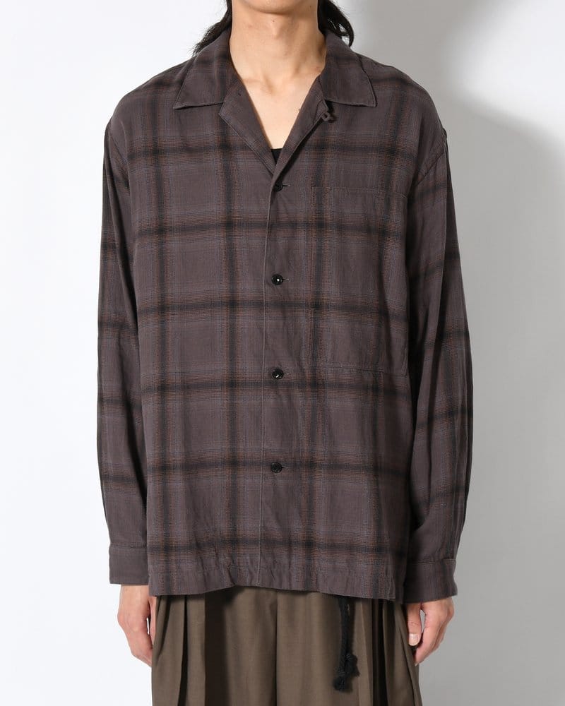 ANEI  IMI SHIRT PLAID -CHARCOAL PLAID- CHARCOAL PLAID 2