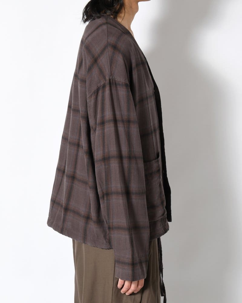 ANEI  F.E CARDIGAN PLAID -CHARCOAL PLAID- CHARCOAL PLAID 2