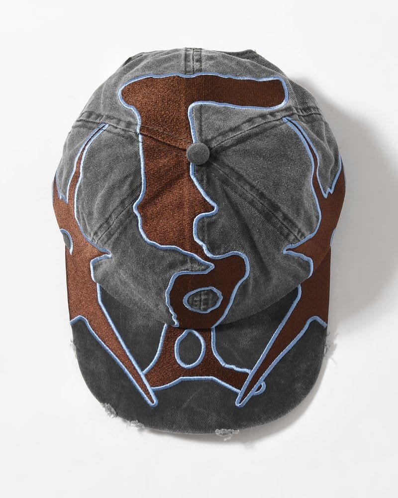 Perks And Mini  OUTLINE LOGO CAP -BLACK WASH- BLACK WASH ONE SIZE
