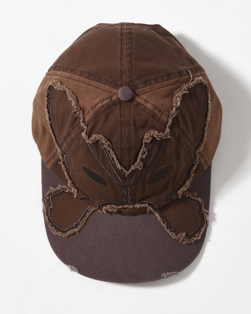 Perks And Mini  ALIEN BUTTERFLY TONAL BASEBALL CAP -BROWN- BROWN ONE SIZE