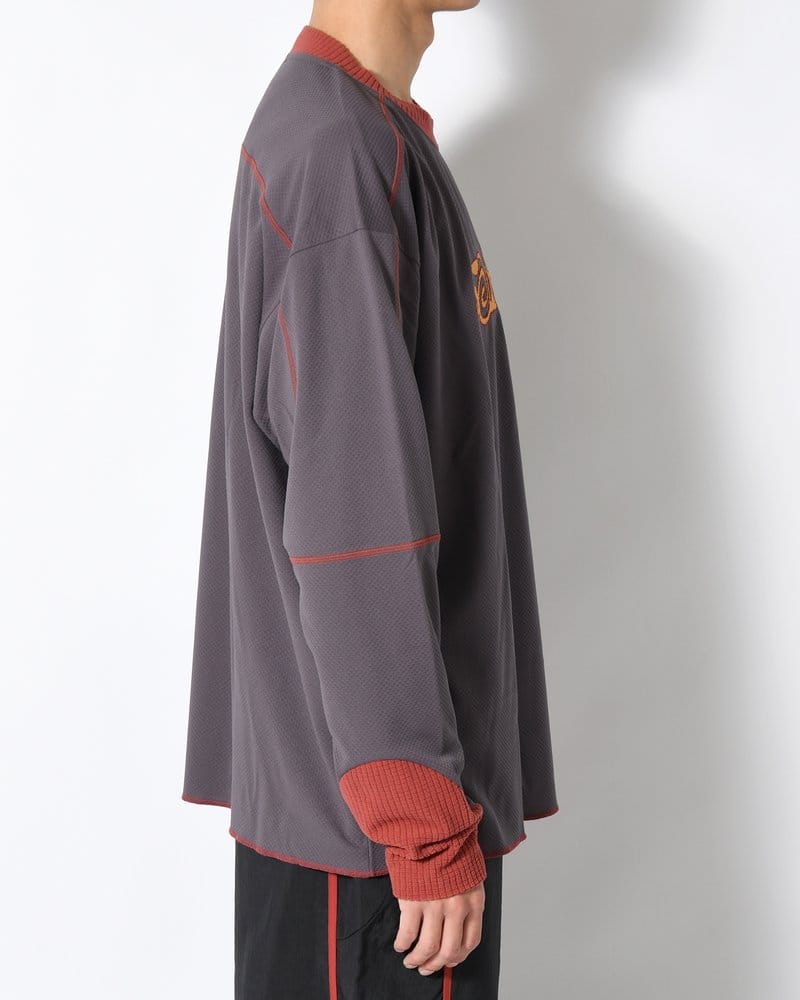 SOMEWHERE OUTSIDE HIKING COMPANY  SOHC LOGO EMBROIDERY L/SL -CHARCOAL CHARCOAL L