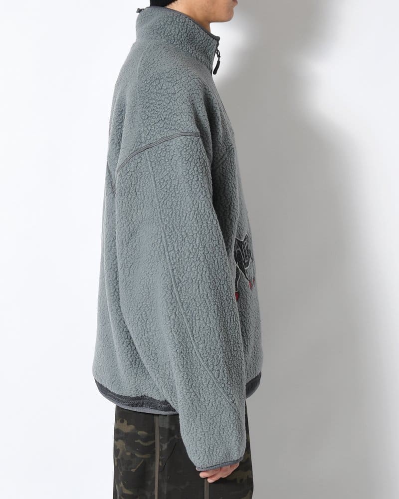 SOMEWHERE OUTSIDE HIKING COMPANY  MOUNTAIN GOAT POLARTEC FLEECE ANORAK -GREY- GREY L