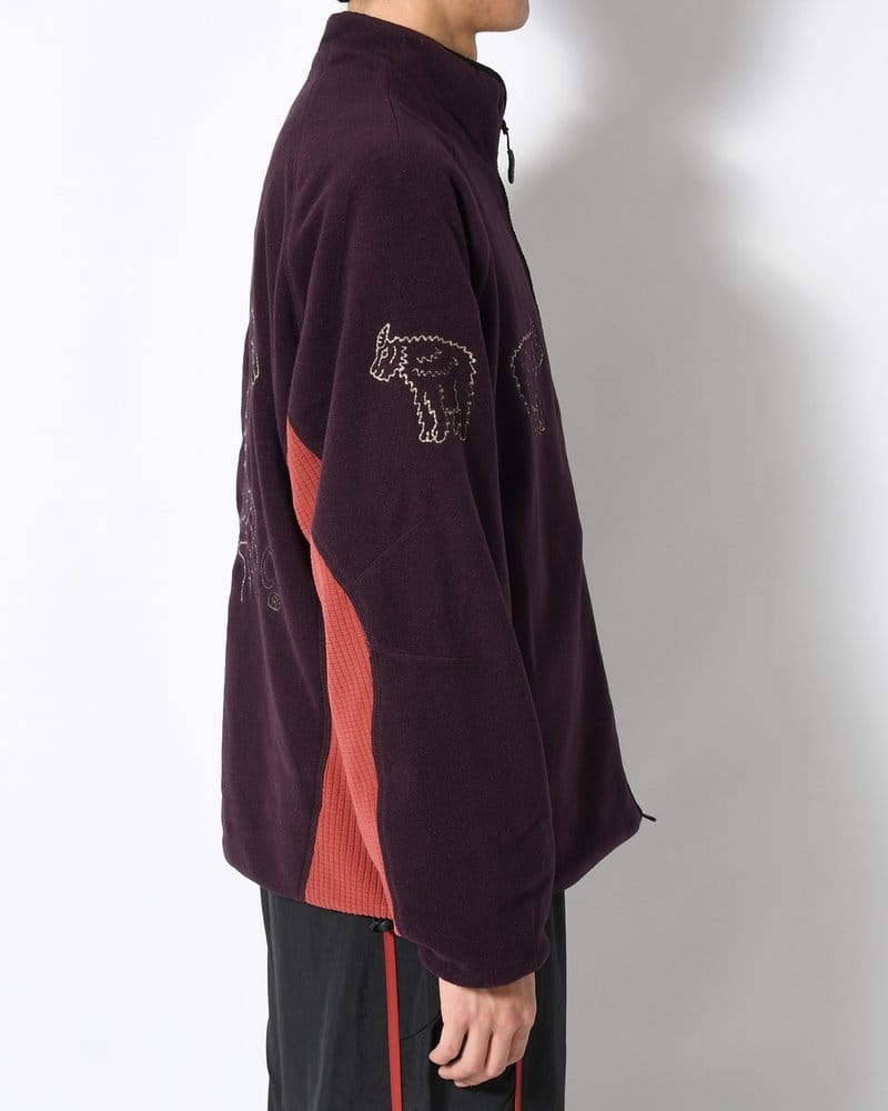 SOMEWHERE OUTSIDE HIKING COMPANY  MOUNTAIN GOAT POLARTEC FLEECE JACKET -D/PURPLE- D/PURPLE L