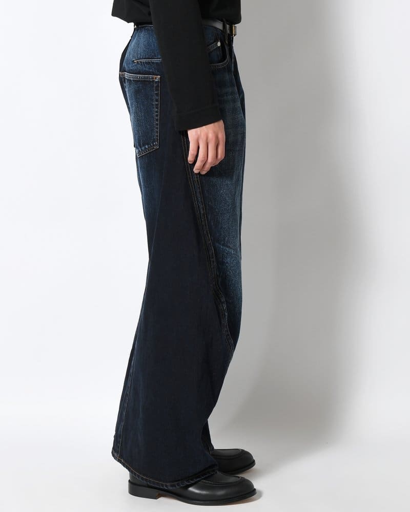 NVRFRGT  3D TWISTED WIDE LEG JEANS -DARK FADED INDIGO- DARK FADED INDIGO 1