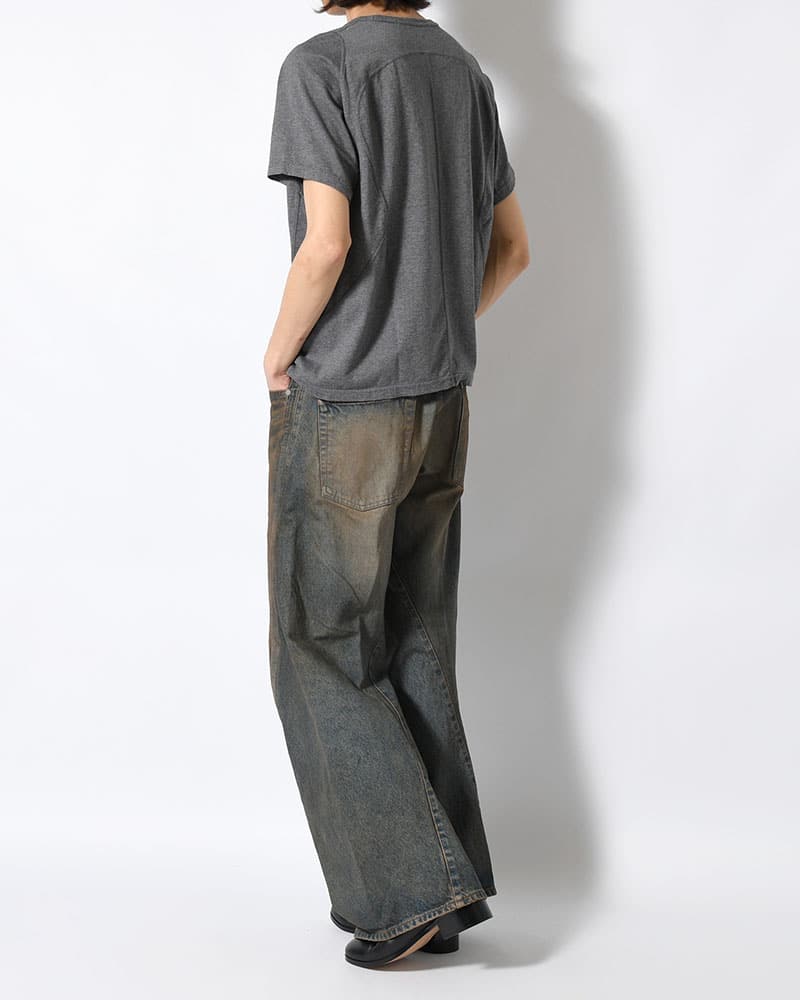 NVRFRGT  3D TWISTED WIDE LEG JEANS -MUD FADED INDIGO- MUD FADED INDIGO 1