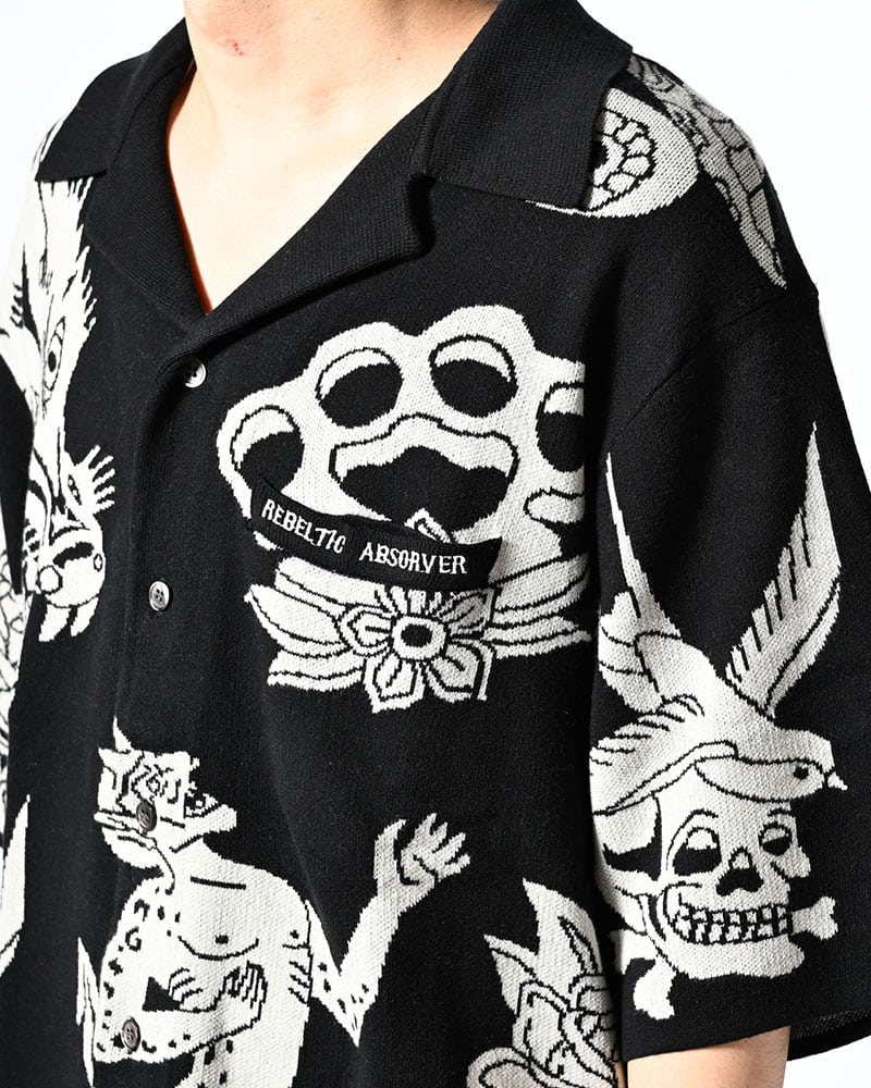 HIGH-GATE  OUTLAW KNIT SHIRT -BLACK- BLACK 1