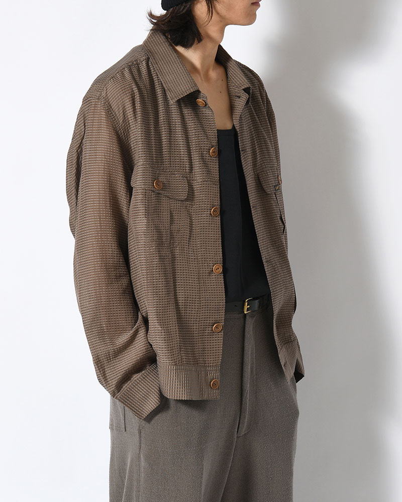 SEVEN BY SEVEN×Lee  SHEER COWBOY JACKET -Gingham Check Indian fabric- -GREIGE- GREIGE S